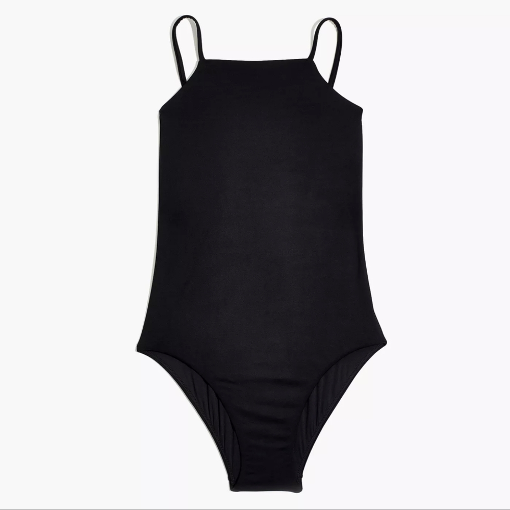 Madewell Second Wave Black High Neck One Piece Swimsuit Size 3X NWT